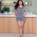 Black Cherry Stripe Cotton Loungewear Set With Shorts-loungewear-House of Ekam