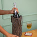 Black Polka Blockprinted Wine Bottle Bag-Wine Bottle Bag-House of Ekam
