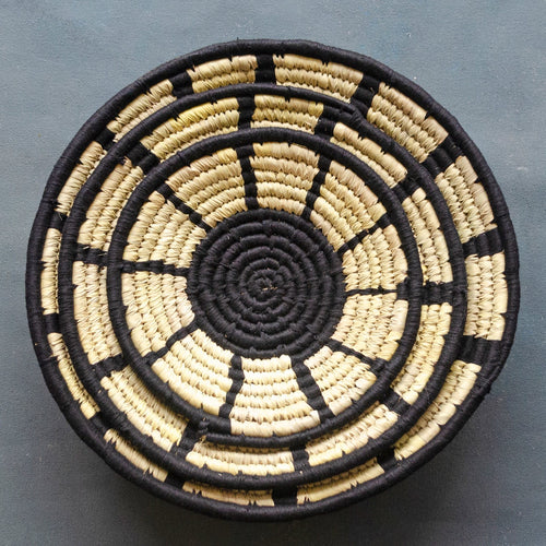 Black Sun Handwoven Sabai Grass Basket-Sabai baskets-House of Ekam