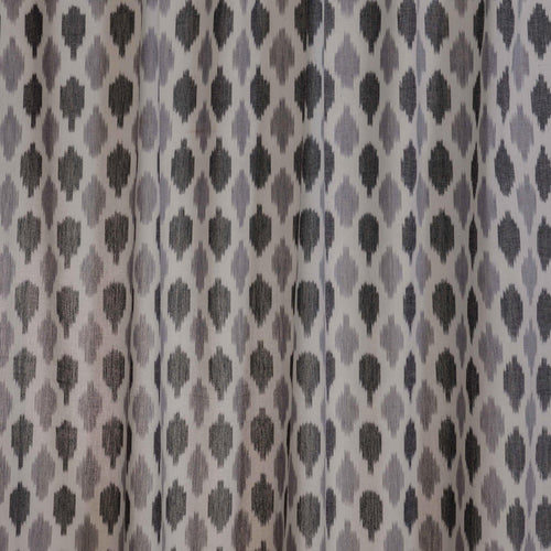 Black and Grey Tarang Ikat Handloom Curtain-Curtains-House of Ekam