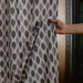 Black and Grey Tarang Ikat Handloom Curtain-Curtains-House of Ekam