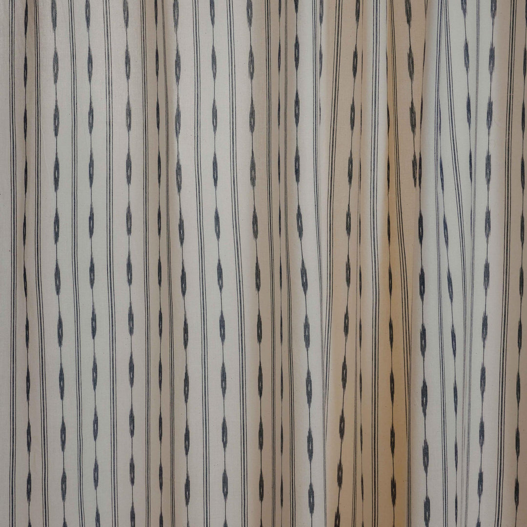Black and White Avani Ikat Handloom Curtain-Curtains-House of Ekam