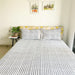 Black and White Hearbeat Double Bed Bedsheet-Bedsheets-House of Ekam