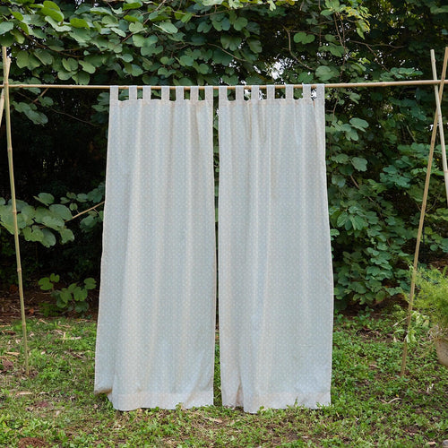 Blue Alphabet Screenprint Kids Sheer Curtain-Curtains-House of Ekam