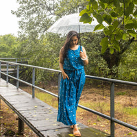 Blue Bandhani Jumpsuit-Jump suits-House of Ekam