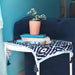 Blue Ikat Blockprint Cotton Tea Towel cum Dinner Napkin-Tea Towels-House of Ekam