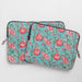 Blue & Pink Floral Jaal Hand Blockprinted Laptop Sleeve-Laptop Sleeves-House of Ekam