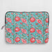 Blue & Pink Floral Jaal Hand Blockprinted Laptop Sleeve-Laptop Sleeves-House of Ekam