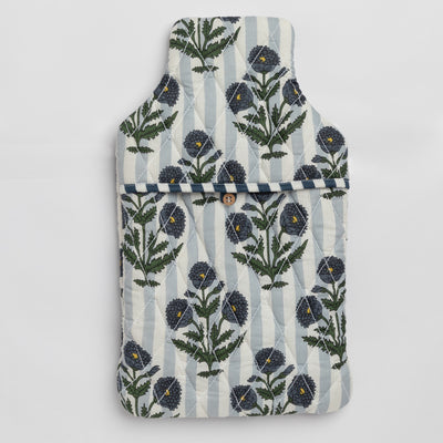 Blue Poppy Hot Water Bag Cover-Hot Water Bag Cover-House of Ekam