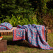 Blue & Red Gulnaar Blockprint Double Bed Quilt-Quilt sets-House of Ekam