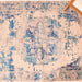 Blue Shea Screen Printed Cotton Rug-Rug-House of Ekam