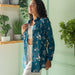 Blue Tropical Tango Cotton Shirt-Shirts-House of Ekam