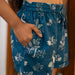 Blue Tropical Tango Cotton Women Shorts-shorts-House of Ekam