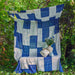 Blue & White Patchwork Handmade Cotton Curtain-Curtains-House of Ekam