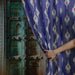 Blue and Red Chitra Ikat Handloom Curtain-Curtains-House of Ekam