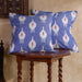 Blue and Red Chitra Ikat Handloom Cushion Cover-Cushion Covers-House of Ekam