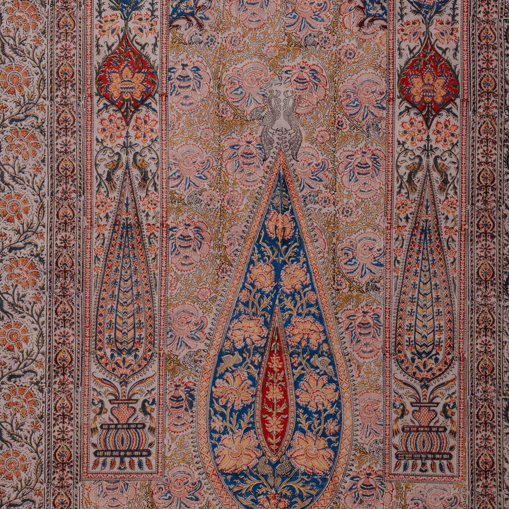 Blue and Red Pandu Machilipatnam Kalamkari Palampore Wall Art-Framed Wall Art-House of Ekam