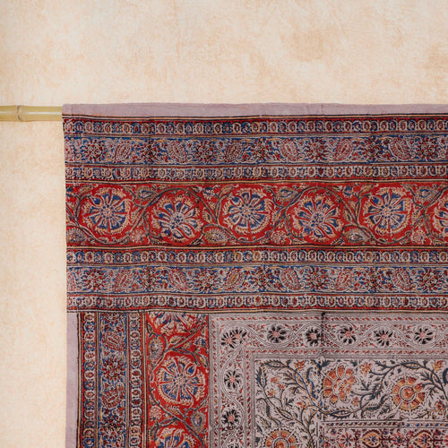 Blue and Red Pandu Machilipatnam Kalamkari Palampore Wall Art-Framed Wall Art-House of Ekam