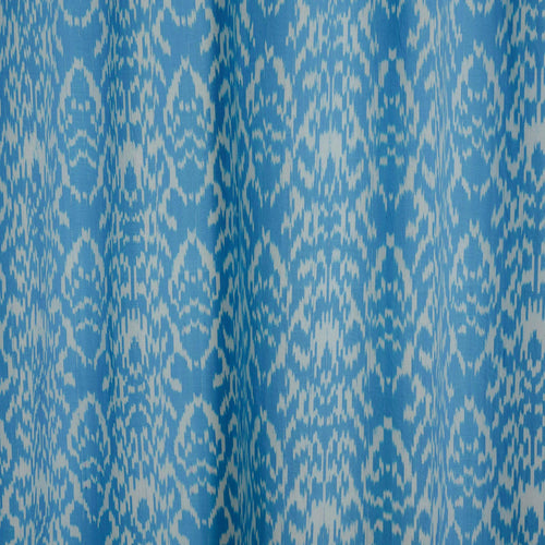 Blue and White Dhara Ikat Handloom Curtain-Curtains-House of Ekam