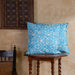 Blue and White Dhara Ikat Handloom Cushion Cover-Cushion Covers-House of Ekam