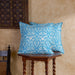 Blue and White Dhara Ikat Handloom Cushion Cover-Cushion Covers-House of Ekam