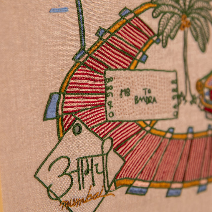 Born In Bombay Hand Emboirdered Kutch Wall Art Pre-order-Framed Wall Art-House of Ekam