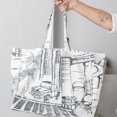 Born in Bombay Screenprinted Tote Bag-Tote Bag-House of Ekam