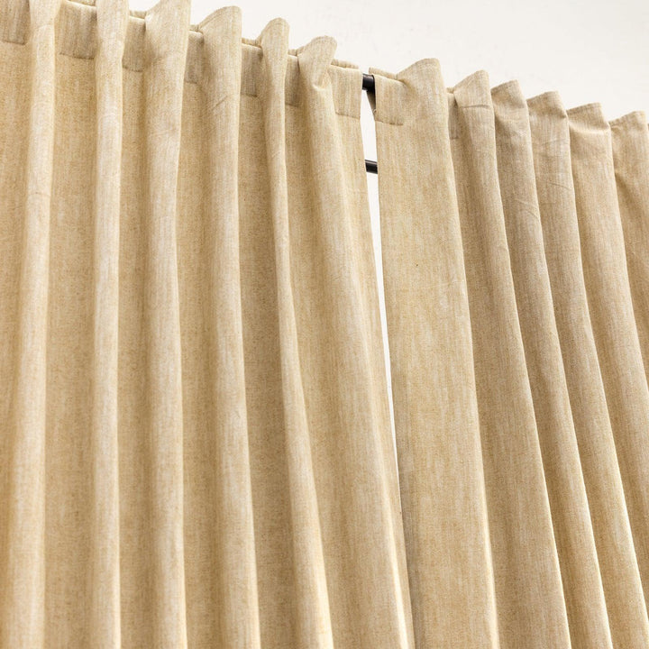 Bronze Cotton Slub Chambray 80% Blackout Curtain-Curtains-House of Ekam