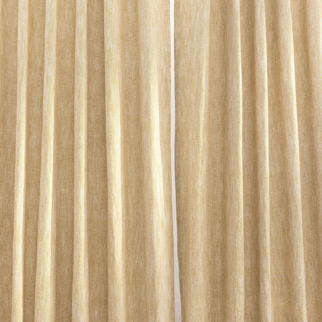 Bronze Cotton Slub Chambray 80% Blackout Curtain-Curtains-House of Ekam