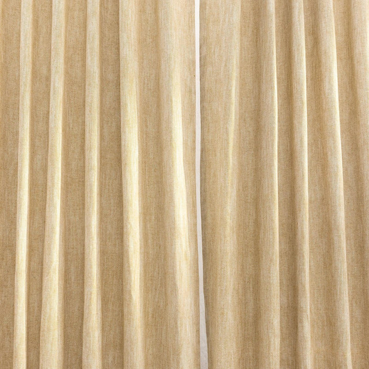 Bronze Cotton Slub Chambray 80% Blackout Curtain-Curtains-House of Ekam