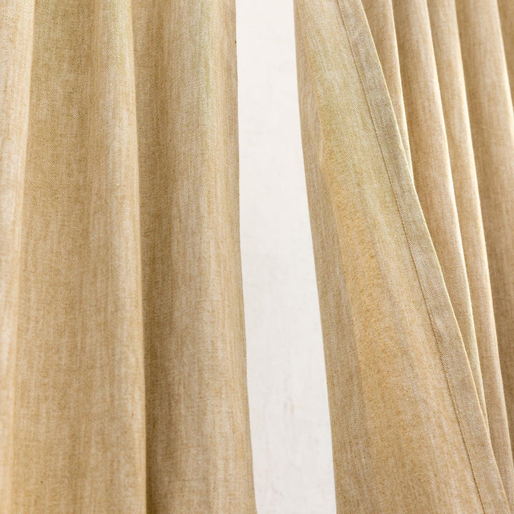 Bronze Cotton Slub Chambray 80% Blackout Curtain-Curtains-House of Ekam