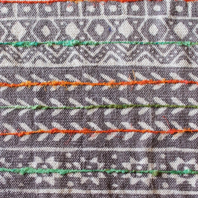 Caravan of Life Embroidered Cotton Rug-Rug-House of Ekam