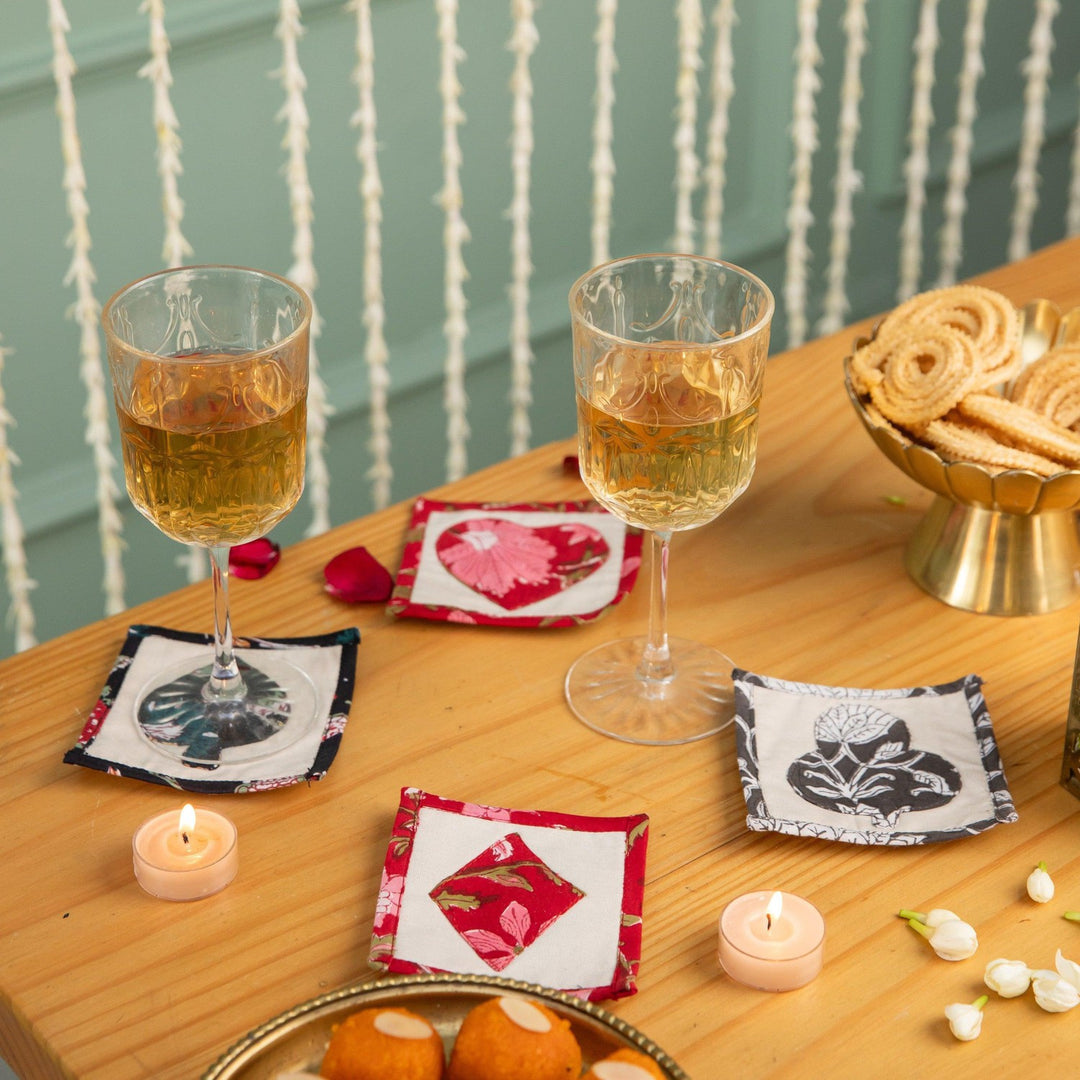 Casino Playing Card Coaster Set of 4-Coasters-House of Ekam
