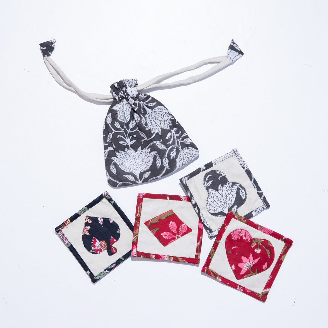 Casino Playing Card Coaster Set of 4-Coasters-House of Ekam