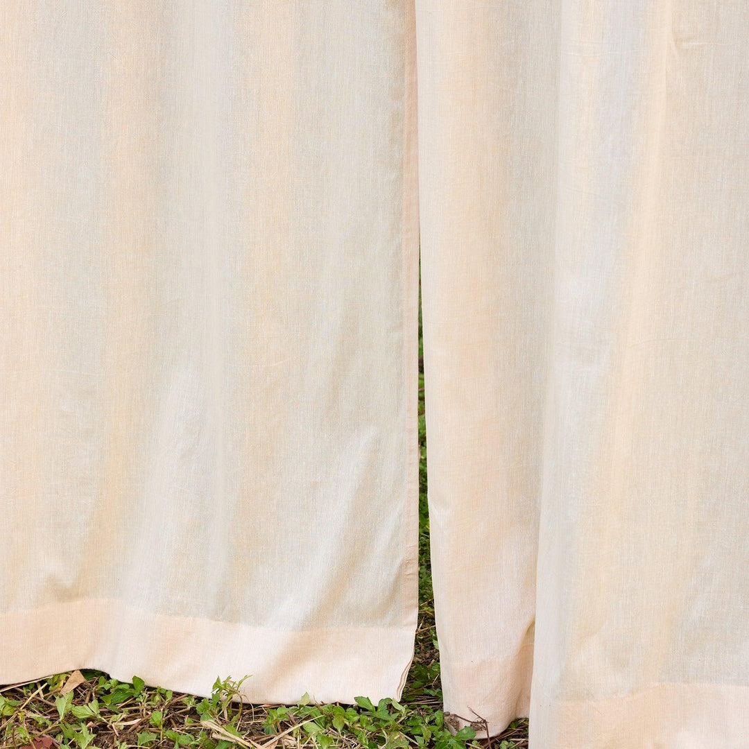 Chikoo Light Brown Cotton Linen Handloom Curtain-Curtains-House of Ekam