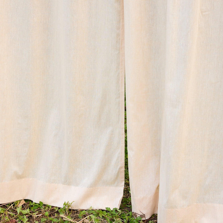 Chikoo Light Brown Cotton Linen Handloom Curtain-Curtains-House of Ekam