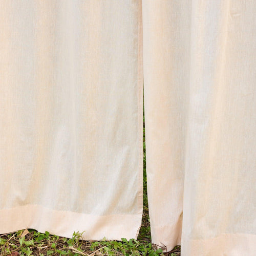 Chikoo Light Brown Cotton Linen Handloom Curtain-Curtains-House of Ekam