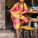 Colorful Artwalk Cotton Shirt Dress-Dresses-House of Ekam