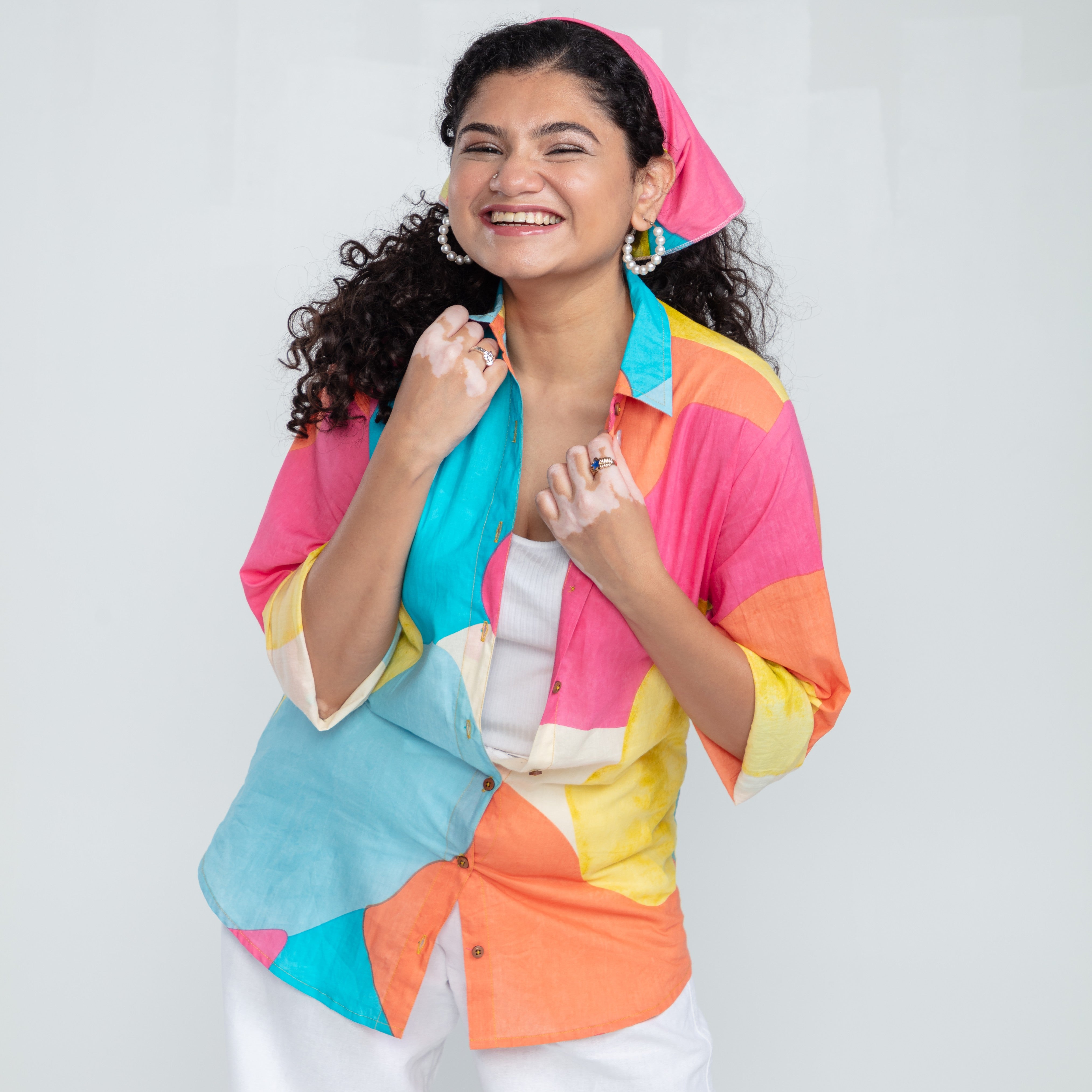 Colorful Print Cotton Shirt For Women – House of Ekam