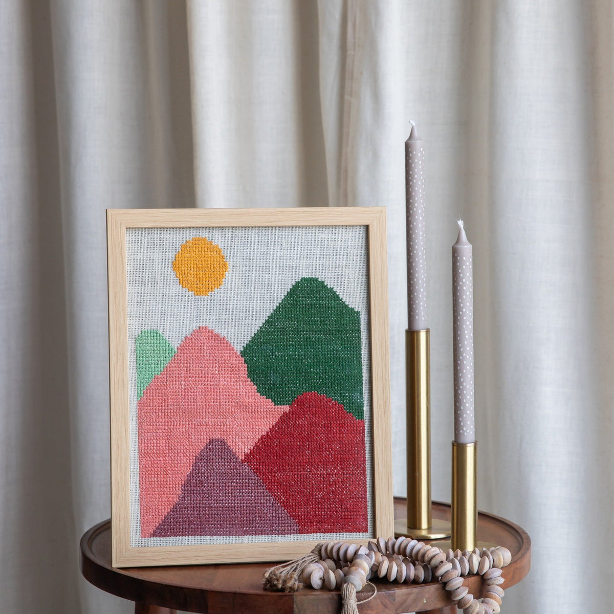 Colorful Landscape Cross Stitch Wall Art-Framed Wall Art-House of Ekam