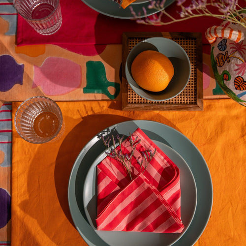 Colorful Medley of Pots Table Linen Set-Table Runners-House of Ekam
