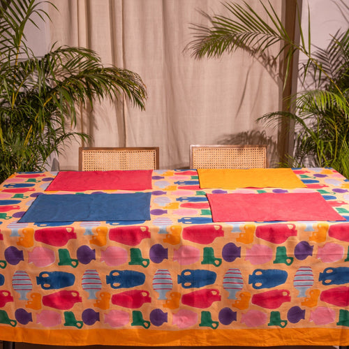 Colorful Medley of Pots Table Linen Set-Table Runners-House of Ekam