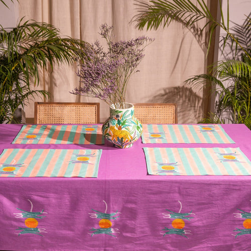 Colorful Nimbu Mirchi Table Linen Set-Table Runners-House of Ekam