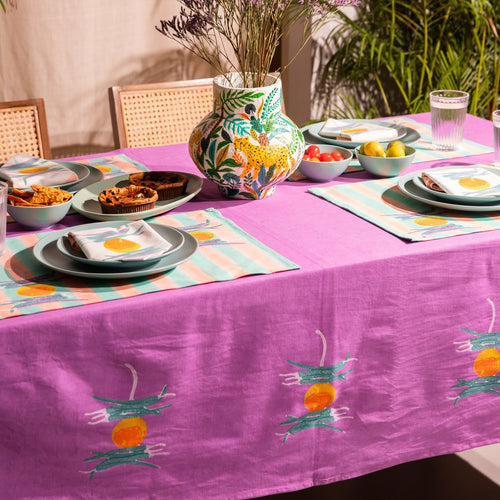 Colorful Nimbu Mirchi Table Linen Set-Table Runners-House of Ekam