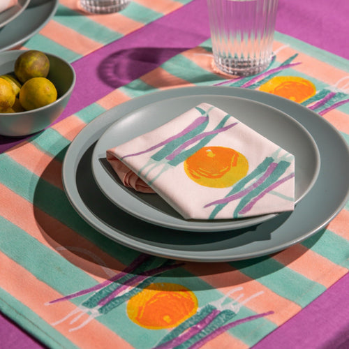 Colorful Nimbu Mirchi Table Linen Set-Table Runners-House of Ekam