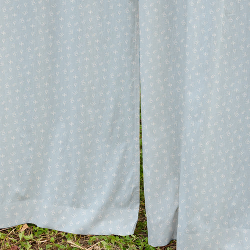 Blue Alphabet Screenprint Kids Sheer Curtain