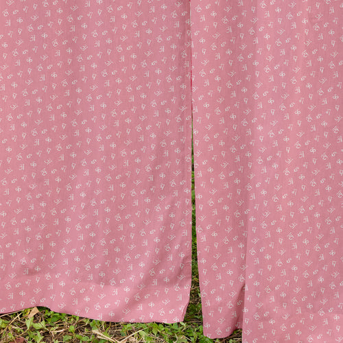 Pink Alphabet Screenprint Kids Sheer Curtain