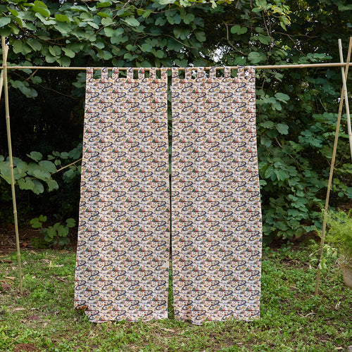 Travel Con Screenprint Kids Cotton Sheer Curtain
