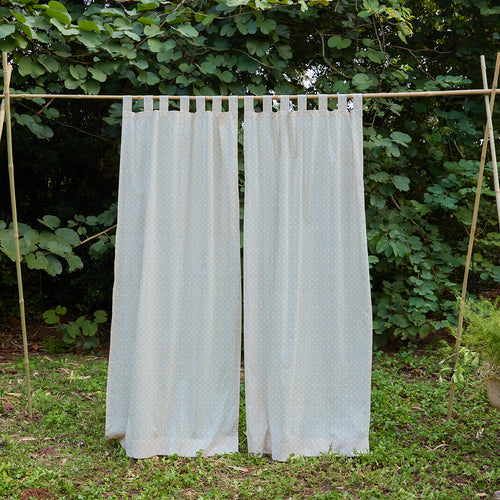 Blue Alphabet Screenprint Kids Sheer Curtain