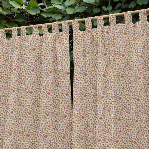 Yellow Ditsy Screenprint Kids Cotton Sheer Curtain